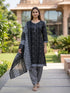 Black Cotton Blend Printed Ready to Wear Patiala Salwar Suit