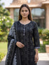 Black Cotton Blend Printed Ready to Wear Patiala Salwar Suit