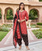 Red Cotton Blend Printed Ready to Wear Patiala Salwar Suit