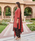 Red Cotton Blend Printed Ready to Wear Patiala Salwar Suit