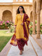 Yellow Cotton Blend Printed Ready to Wear Patiala Salwar Suit