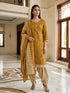 Mustard Cotton Blend Printed Ready to Wear Patiala Salwar Suit