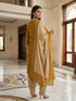 Mustard Cotton Blend Printed Ready to Wear Patiala Salwar Suit