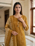 Mustard Cotton Blend Printed Ready to Wear Patiala Salwar Suit