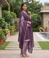 Purple Cotton Blend Printed Ready to Wear Patiala Salwar Suit