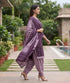 Purple Cotton Blend Printed Ready to Wear Patiala Salwar Suit