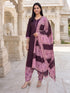 Wine Cotton Blend Floral Printed Ready to Wear Patiala Salwar Suit
