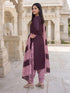 Wine Cotton Blend Floral Printed Ready to Wear Patiala Salwar Suit
