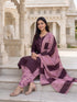 Wine Cotton Blend Floral Printed Ready to Wear Patiala Salwar Suit