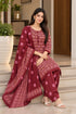 Maroon Cotton Blend Printed Ready to Wear Patiala Salwar Suit