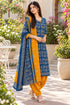 Teal Cotton Blend Printed Ready to Wear Patiala Salwar Suit