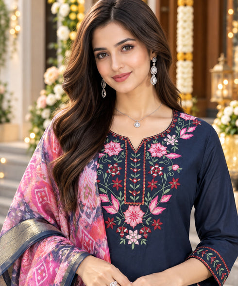 Rajnandini-Women's-Mul-Chanderi-with-Inner-Resham-Thread-Embroidered-Straight-Kurta-&-Pant-With-Dupatta-ST325NB0826
