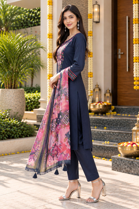 Rajnandini-Women's-Mul-Chanderi-with-Inner-Resham-Thread-Embroidered-Straight-Kurta-&-Pant-With-Dupatta-ST325NB0826