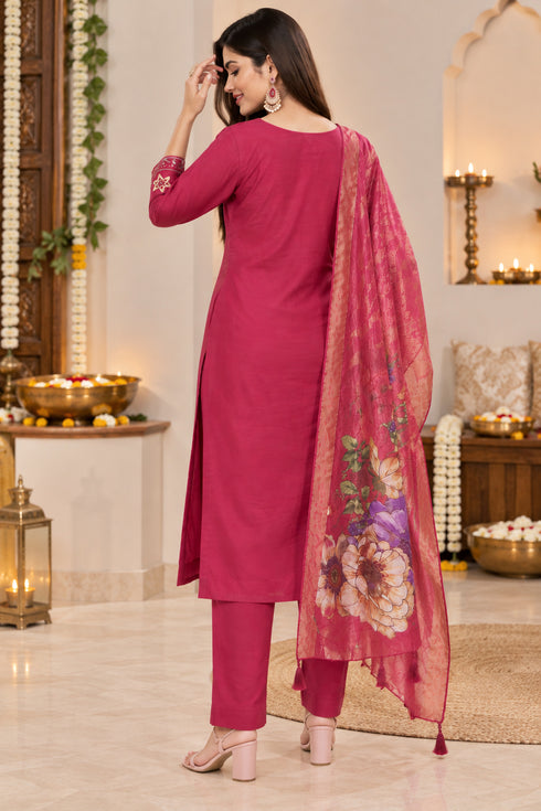 Rajnandini-Women's-Mul-Chanderi-with-Inner-Resham-Thread-Embroidered-Straight-Kurta-&-Pant-With-Dupatta-ST326PN0826