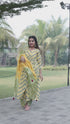 Yellow & Green Pure Cotton Jaipuri Printed And Embroidered Kurta Set With Dupatta
