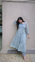 Blue Pure Cambric Cotton Printed Kurta Set With Dupatta