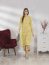 Yellow Pure Cambric Cotton Jaipuri Printed Kurti