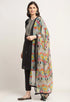 Black Chanderi Floral Embroidered Kurta Set With Dupatta