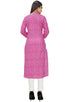 Pink And White Pure Cotton Jaipuri Printed Kurti
