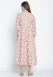 Off-White  Pure Cambric Cotton  Printed Kurti