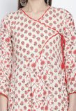 Off-White  Pure Cambric Cotton  Printed Kurti