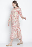 Off-White  Pure Cambric Cotton  Printed Kurti