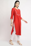 Rayon Viscous Embroidered Kurti