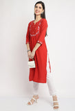 Rayon Viscous Embroidered Kurti