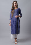 Pure Cotton with Zari Weaving Jaipuri Printed Kurti