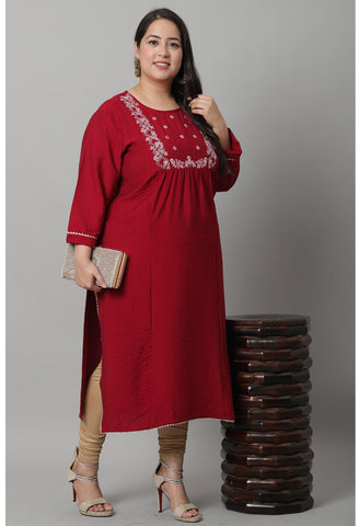 Pure Cambric Cotton Embroidered Kurti