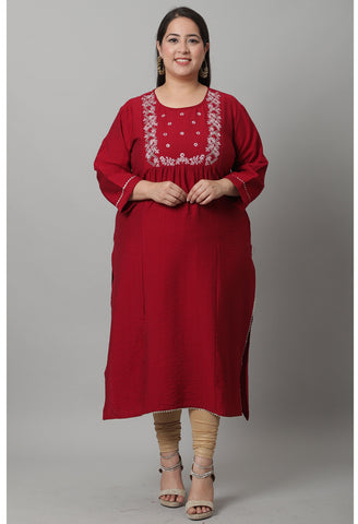 Pure Cambric Cotton Embroidered Kurti