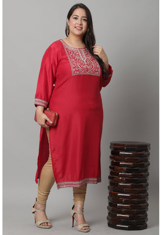 Cotton Silk Heavy Embroidery Kurti