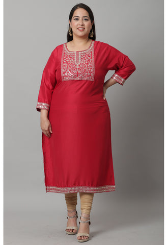 Cotton Silk Heavy Embroidery Kurti