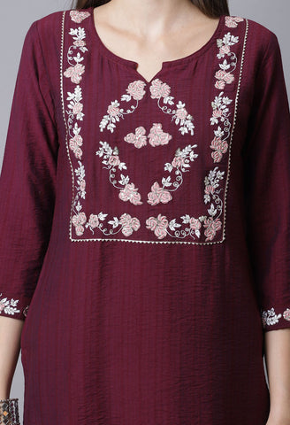 Pure Cambric Cotton Heavy Embroidered Kurti