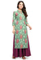 Sage Green Pure Cotton Jaipuri Printed Kurti