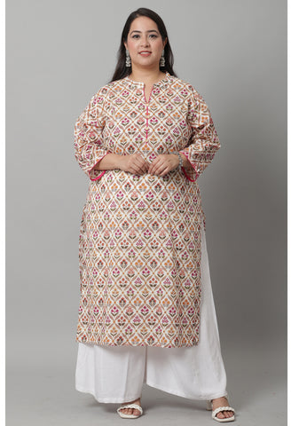 Pure Cambric Cotton Jaipuri Printed Kurti