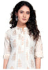 White Pure Cambric Cotton Jaipuri Printed Kurti