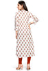 White Pure Cambric Cotton Jaipuri Printed Kurti