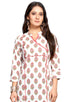 White Pure Cambric Cotton Jaipuri Printed Kurti