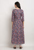 Purple Pure Cambric Cotton Jaipuri Floral Printed Kurti