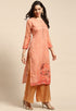 Orange Pure Muslin Embroidered Salwar Suit Material