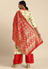 Beige Silk Blend Jaccquard Woven Salwar Suit Material