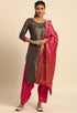Blue Silk Blend Jaccquard Woven Salwar Suit Material