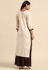 Beige Pure Cambric Cotton Embroidered Kurti