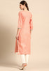 Orange Pure Cambric Cotton Embroidered Kurti