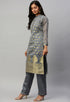 Grey Heavy Silk Banarasi Weaving Work Unstitched Salwar Suit Material
