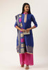 Royal Blue Heavy Silk Banarasi Weaving Work Unstitched Salwar Suit Material