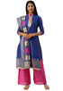 Royal Blue Heavy Silk Banarasi Weaving Work Unstitched Salwar Suit Material