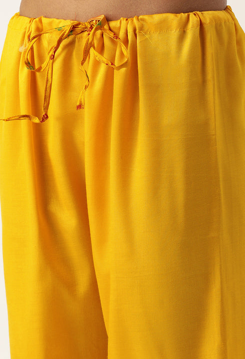 Yellow Heavy Silk Banarasi Weaving Work Unstitched Salwar Suit Material