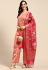 Pink Chanderi Silk Embroidered Semi-Stitched Salwar Suit Material